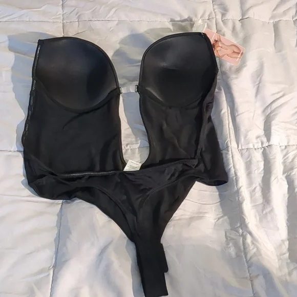 She's Waisted Plunge Backless Bra Bodysuit - Picture 3 of 5